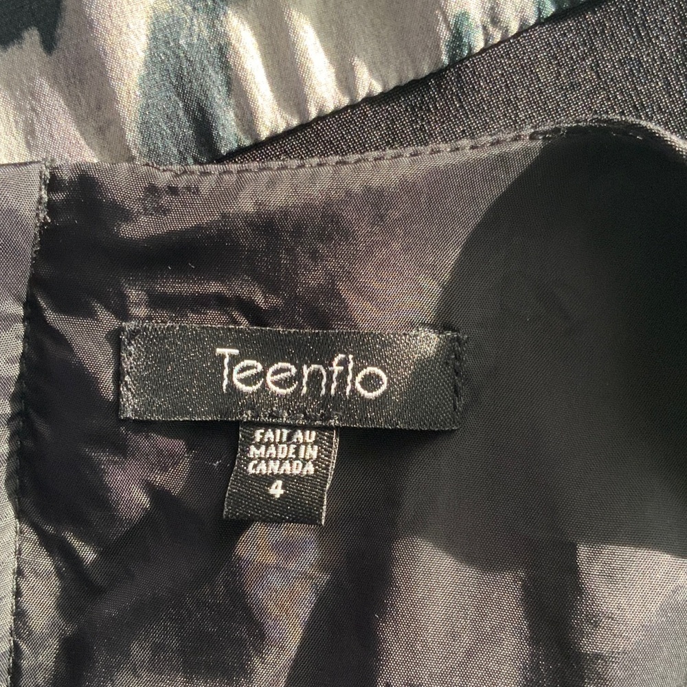Teenflo Black & animal print Silk Mini Dress - 4 - Picture 2 of 7